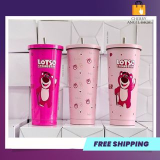 Ly giữ nhiệt gấu hot nhất 2023, cốc giữ nhiệt gấu dâu LOTSO, dung tích 750ml giữ nhiệt từ 8-12 giờ tặng kèm ống hút/ có sỉ