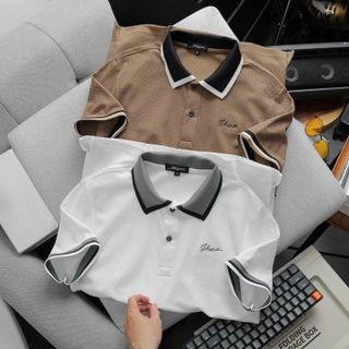 Áo Polo Shark thun trơn logo thêu tinh xảo Thun cá sấu cotton lục giác. Chất mềm mát, ngắn tay co giãn tốt