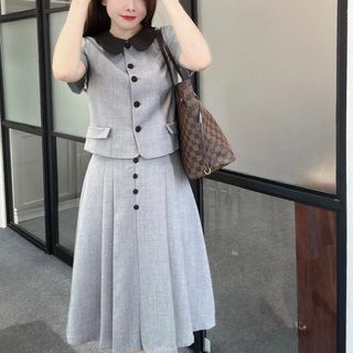SET ÁO CỔ SEN KÈM CHÂN VÁY XÒE -HUYỀN XMĐT