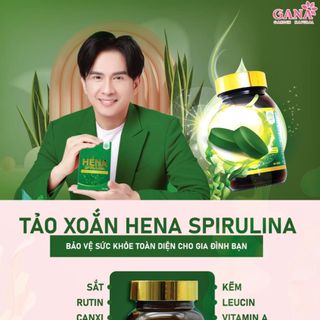 Tảo xoắn Hena Spirulina GANA 1200mg 60 viên Đào Thải Độc Tố & Bổ Sung Dinh Dưỡng - Hàng Chính Hãng