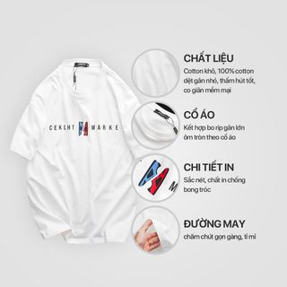 Áo thun nam cổ tròn, áo phông nam ngắn tay Oversize Marke