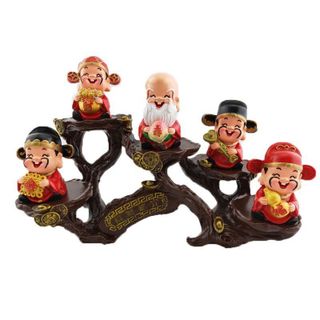 Bộ 5 Ông Tượng Thần Tài ( Phúc - Lộc - Thọ - Tài - Hỷ )-Trang Trí Ô TÔ Nhà Cửa-Mang Lại May Mắn