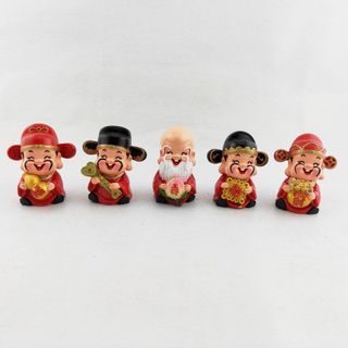Bộ 5 Ông Tượng Thần Tài ( Phúc - Lộc - Thọ - Tài - Hỷ )-Trang Trí Ô TÔ Nhà Cửa-Mang Lại May Mắn