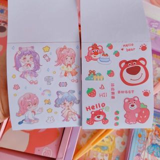 SỔ 12 TỜ STICKER CẮT SẴN HYZL, (MỖI LỐC TẶNG KÈM 2 NHÍP)