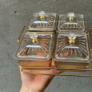 KHAY MỨT TẾT 4 HỦ KHAY KIM LOAỊ