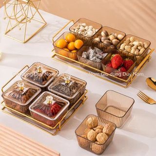 KHAY MỨT TẾT 4 HỦ KHAY KIM LOAỊ
