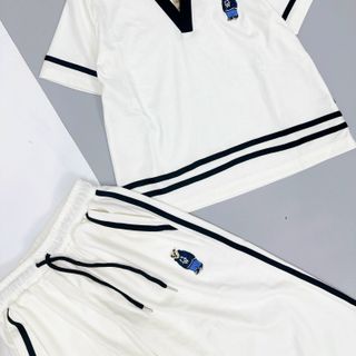 Set Bộ Polo Nữ Kẻ Viền Chất Umi Mềm Mượt, Logo Thêu Sắc Nét, Co Dãn Thoáng Mát Lịch Sự GBD0438