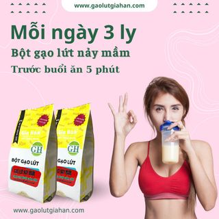 Bột gạo lứt nảy mầm , bột gạo lứt giảm cân, giảm mỡ bụng GIAHAN FOOD [500G] làm từ gạo lứt huyết rồng,bột gạo lứt giảm cân an toàn tại nhà.