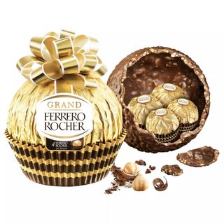 Socola Ferrero Rocher quả cầu cột nơ vàng 240gr có 4 viên bên trong nhập Mỹ