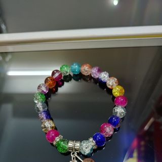 Chuỗi đeo tay phong thủy 8ly đá tuyết mix charm PVN546