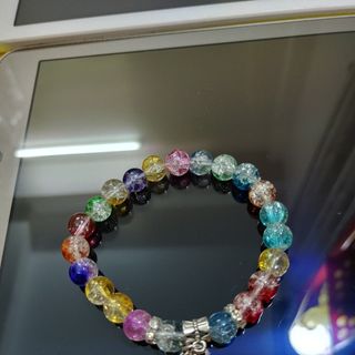 Chuỗi đeo tay phong thủy 8ly đá tuyết mix charm PVN546