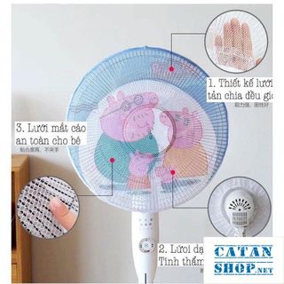 LƯỚI BỌC QUẠT HOẠT HÌNH AN TOÀN CHO BÉ, MÀN TRÙM MÁY QUẠT BẢO VỆ BÉ CÓ DÂY RÚT - LƯỚI BỌC QUẠT GIÁ SỈ