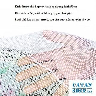 LƯỚI BỌC QUẠT HOẠT HÌNH AN TOÀN CHO BÉ, MÀN TRÙM MÁY QUẠT BẢO VỆ BÉ CÓ DÂY RÚT - LƯỚI BỌC QUẠT GIÁ SỈ