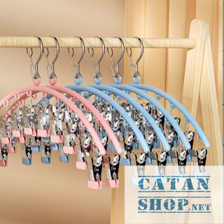 MÓC TREO ĐỒ LÓT, MÓC KẸP TREO QUẦN ÁO 10 KẸP PHƠI ĐỒ ĐA NĂNG, GẤP GỌN, TIỆN DỤNG - MÓC HƠI ĐỒ GIÁ SỈ