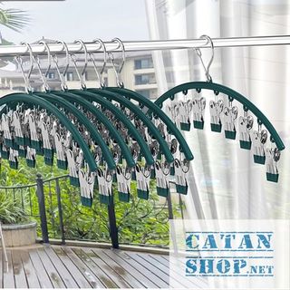 MÓC TREO ĐỒ LÓT, MÓC KẸP TREO QUẦN ÁO 10 KẸP PHƠI ĐỒ ĐA NĂNG, GẤP GỌN, TIỆN DỤNG - MÓC HƠI ĐỒ GIÁ SỈ