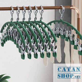 MÓC TREO ĐỒ LÓT, MÓC KẸP TREO QUẦN ÁO 10 KẸP PHƠI ĐỒ ĐA NĂNG, GẤP GỌN, TIỆN DỤNG - MÓC HƠI ĐỒ GIÁ SỈ