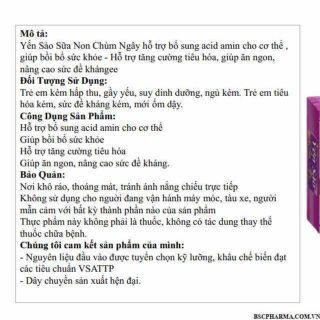 YẾN SÀO SỮA NON BỒI BỔ SỨC KHỎE,TĂNG CƯỜNG TIÊU HÓA,TĂNG ĐỀ KHÁNG ,GIÚP ĂN NGỦ NGON-BSC