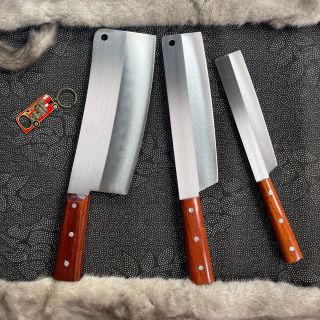 Bộ 3 dao nhà bếp: Dao Chặt to, dao thái to, dao gọt hoa quả (lọc) . Chất liệu thép trắng không rỉ. giá sỉ