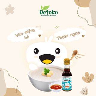 NƯỚC MẮM TRẺ EM CÁ CƠM THAN MẬT HOA DỪA 40N ÍT MUỐI 60ML - DETOKO