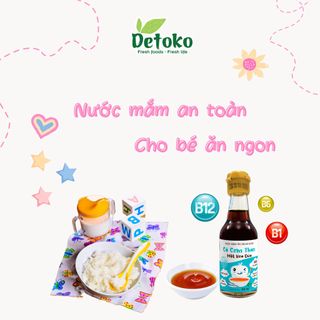 NƯỚC MẮM TRẺ EM CÁ CƠM THAN MẬT HOA DỪA 40N ÍT MUỐI 60ML - DETOKO