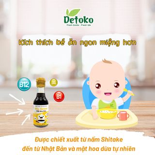 NƯỚC TƯƠNG TRẺ EM CAO CẤP NẤM SHIITAKE 60ML NGỌT TỰ NHIÊN - DETOKO