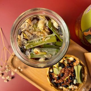 TRÀ GẠO LỨT ĐẬU ĐEN LÁ DỨA HOA NHÀI PHIÊN BẢN CAO CẤP - DETOKO