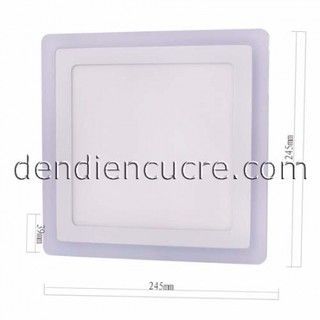 Đèn led ốp trần nổi 18+6W viền xanh dương - Vuông,Tròn..