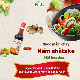 NƯỚC MẮM CHAY NẤM SHIITAKE MẬT HOA DỪA 300ML - DETOKO