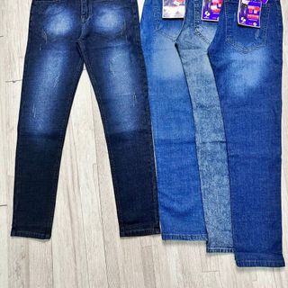 Quần jean nam co giãn 4 chiều,quần bò màu xanh trơn dáng ôm