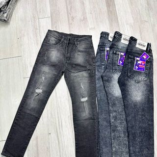 Quần jean nam co giãn 4 chiều,quần bò màu xanh trơn dáng ôm