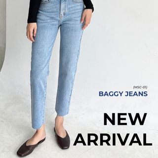 Quần Jeans Baggy Nữ Lưng Cao Co Giãn Nhẹ Màu Xanh Sáng Cắt Lai Thời Trang 𝐌𝐒𝐂-𝟎𝟏