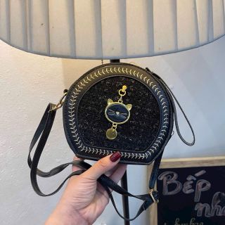 [ NEW ] Túi Xách Nữ Tròn Đeo Vai Hình Mèo Thiết Kế Có Quai Xách, Nhiều Ngăn Đựng Đồ, Đi Làm