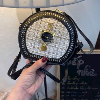 [ NEW ] Túi Xách Nữ Tròn Đeo Vai Hình Mèo Thiết Kế Có Quai Xách, Nhiều Ngăn Đựng Đồ, Đi Làm