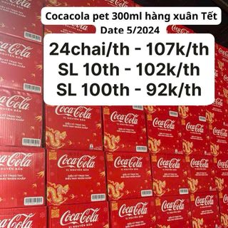 CocaCola Chai Pet 330ml
Hàng xuân Tết 
Date 05/2024
107k/th giá sỉ