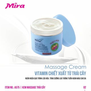 Kem massage AROMA chống lão hoá fruit & vita massage cream 480g A575