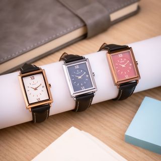 Đồng hồ nữ Draco D23-EL05 "Elegant" trắng kết hợp chất liệu dây da bò màu đen-phụ kiện thời trang nữ nhẹ nhàng