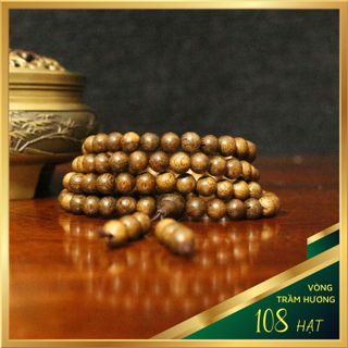 Vòng Trầm Hương Tốc Vườn 108 hạt (hàng chất lượng)