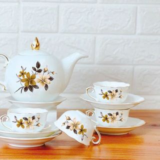 Bộ trà mẫu đơn vẽ đẹp gốm sứ Bát Tràng Duy Anh