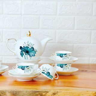 Bộ trà mẫu đơn vẽ đẹp gốm sứ Bát Tràng Duy Anh giá sỉ