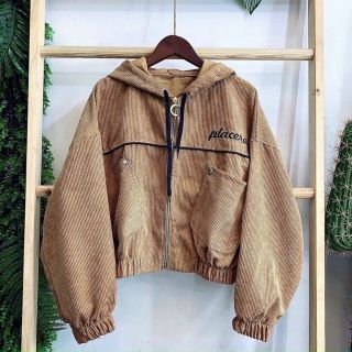 Áo Khoác Nhung Kiểu Cánh Dơi Lửng Tăm Thêu Logo Placere Siêu Xinh