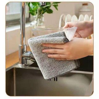 Set 50 Khăn Lau Đa Năng Sợi Tre Dày Dặn Màu Xám 25x25