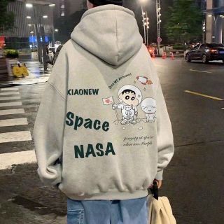 Áo Hoodie Tay Dài In Họa Tiết Nasa Hoạt Hình Phong Cách Nhật Bản Thời Trang Mùa Đông Cho Nam