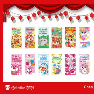 Combo 2000 bao lì xì mẫu mới 2024 (có tặng kèm bóng kính)
