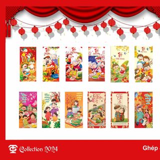 Combo 2000 bao lì xì mẫu mới 2024 (có tặng kèm bóng kính)