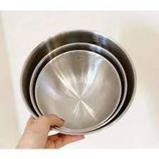 Bộ 3 Chén Inox Có Chia Vạch 17cm - 19cm - 25cm (Thùng 200)