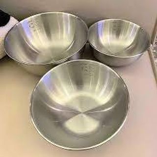 Bộ 3 Chén Inox Có Chia Vạch 17cm - 19cm - 25cm (Thùng 200)