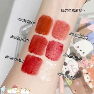 Set 6 cây son cace gấu hồng cam
