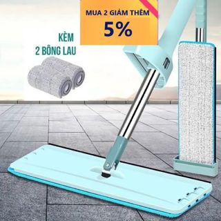 Cây lau nhà, bộ chổi lau nhà tự vắt thông minh xoay 360 độ đa năng (Tặng kèm 2 bông lau)