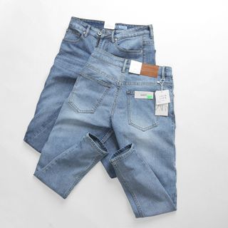 Quần jean nam, Jean dài nam cao cấp, chất jean co giản dày dặn xịn sò fom slim nhẹ size 29 ống 16cm, jean đã qua xử lý wash mền mịn mặc thoải mái - size từ 55kg - 90kg