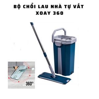 Cây Lau Nhà 360 Tháo Lắp Thông Minh, Có Thùng Tự Vắt, Tặng Kèm 2 Bông Lau có vỏ hộp